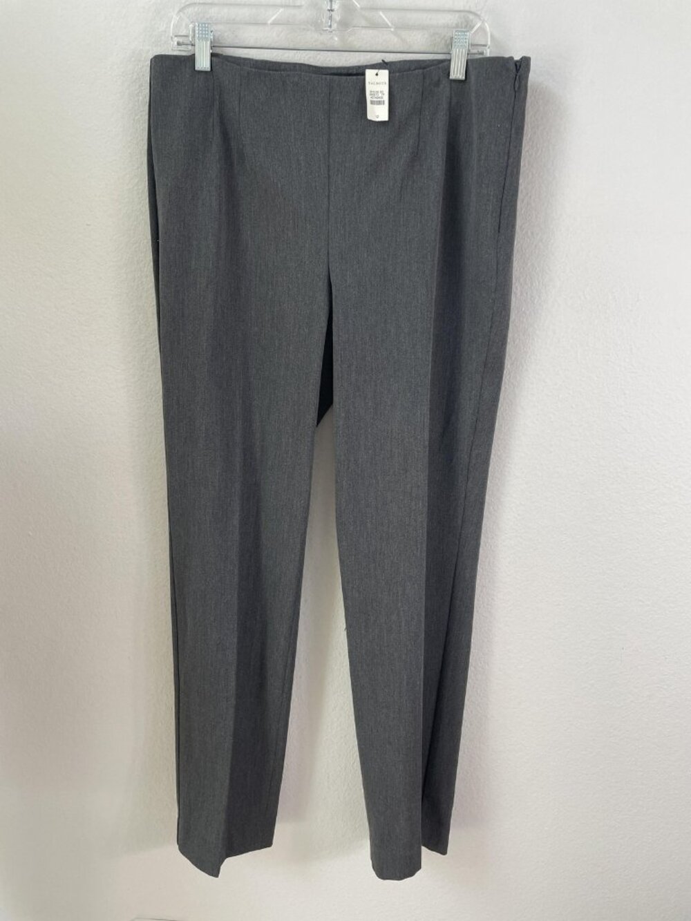 NEW Talbots Pants Womens 12 Gray Straight Leg Side Zip Dress Work‎ Trousers